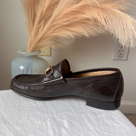 Gucci Men’s Brown Leather Horsebit Loafers | Size 11D - Picture 10 of 14